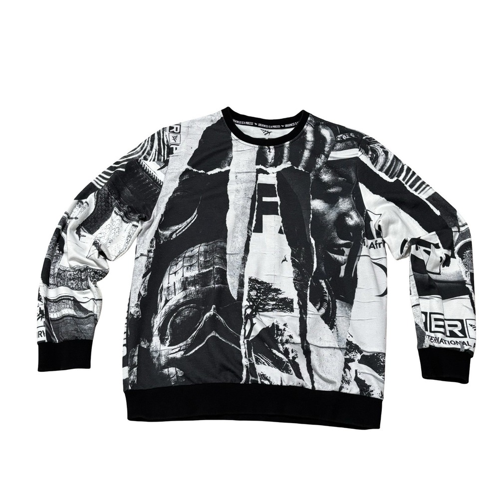 Paper Planes Men's AOP All Over Print "Motherland" Crewneck Sweatshirt LG 22x28